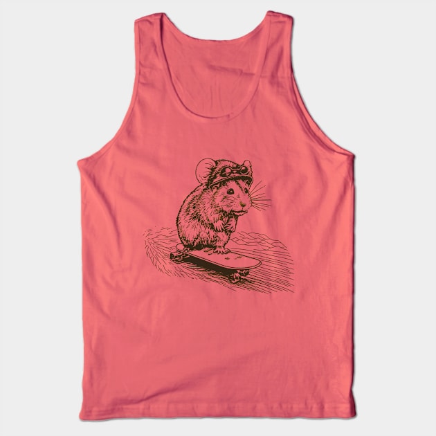 skateboarding hamster retro colors, funny hamster lover gift Tank Top by AdaleCreates